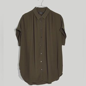 Madewell Central Drapey Shirt in Kale